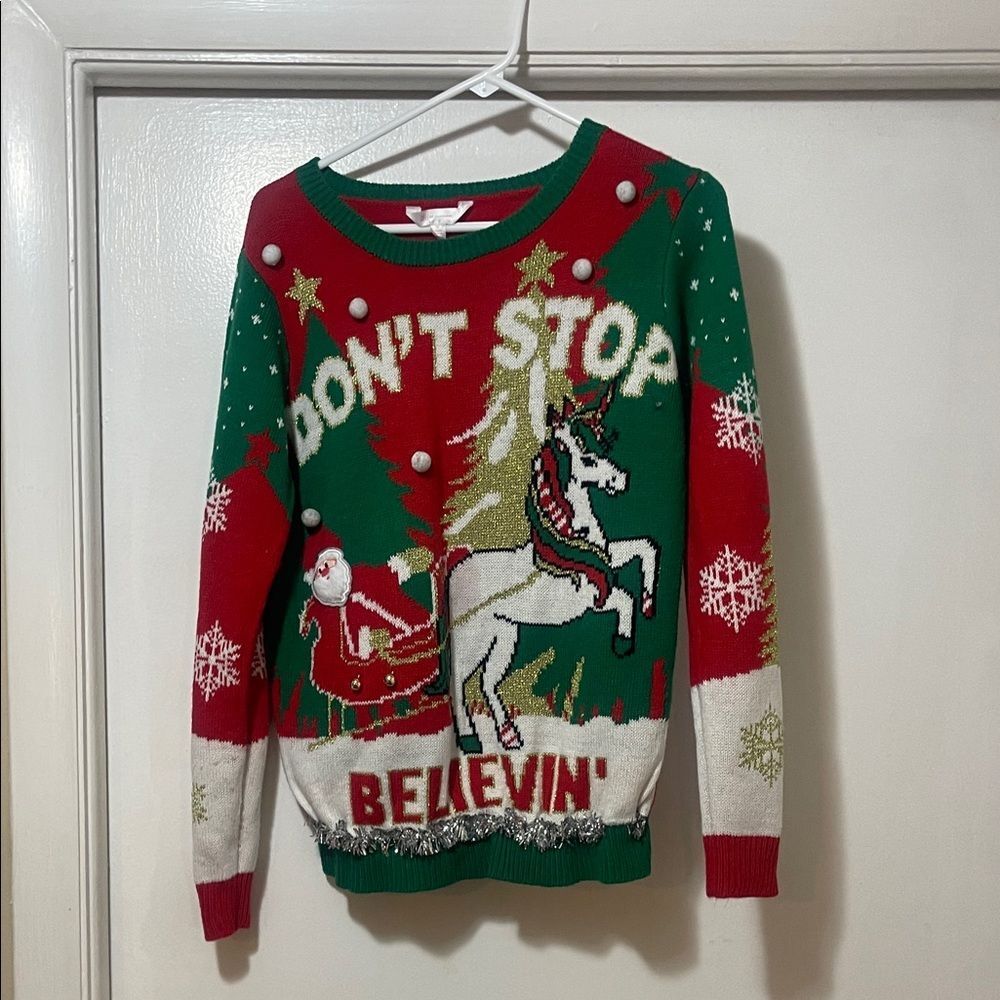 Festive Unicorn jingly Christmas Sweater